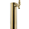 Kegco 14" Tall PVD Brass 1-Faucet Draft Beer Tower - 100% Stainless Steel Contact