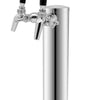 Kegco 12" Double Faucet Polished Stainless Steel Draft BeerTower w/ Perlick 650SS Stainless Faucets