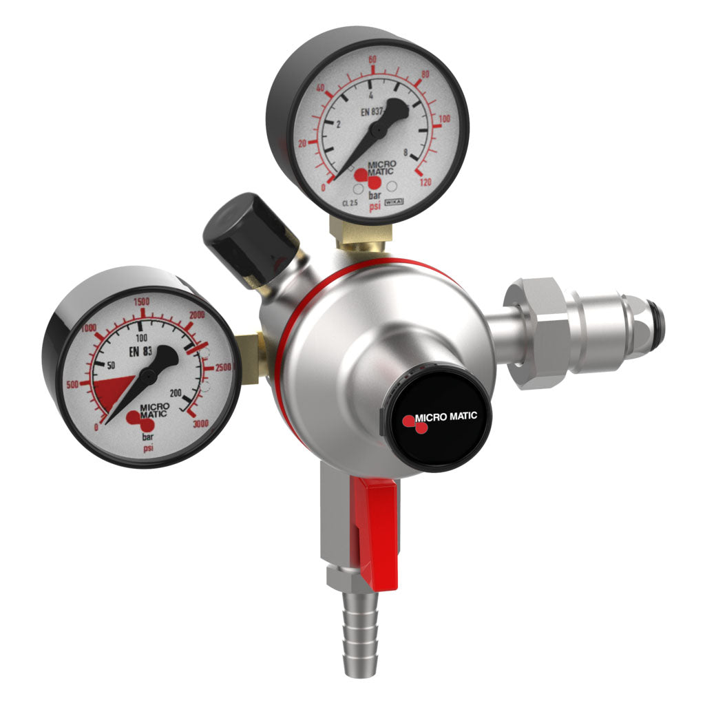 MicroMatic Premium Plus Nitrogen Regulator - High Pressure - 0-120 PSI - 2 Gauge