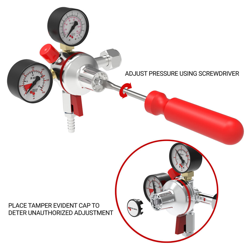 MicroMatic Premium Plus Nitrogen Regulator - High Pressure - 0-120 PSI - 2 Gauge