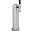 Kegco 12" Chrome Metal 1-Faucet Kegerator Beer Tower - 2-1/2" Column
