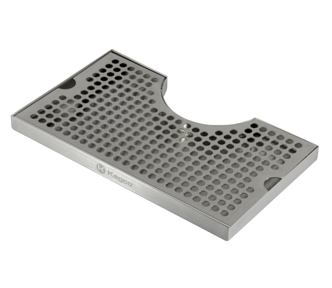 Kegco Surface Mount Drip Tray - 3" Column Cut-Out - SS, No Drain