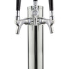 Kegco 14" Tall Polished Stainless Steel 3-Faucet Infinity Draft Beer Tower - 100% Stainless Steel Contact