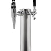 Kegco Polished Stainless Steel Two Faucet Nitro Cold Brew Tower - 14.5" Tall, 3" Diameter