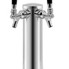 Kegco 12" Polished Stainless Steel Dual Faucet Draft Beer Tower - 3" Column