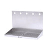 Kegco 20" x 10" x 14" Wall Mount Drip Tray with Drain - 5 Shank Holes