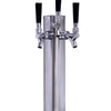 Kegco Brushed Stainless Steel 3-Faucet Beer Tower - 3" Column - 100% Stainless Steel Contact
