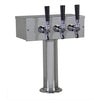 Kegco Brushed Stainless Steel T-Style 3 Faucet Beer Tower - 3" Column
