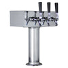 Kegco Polished Stainless Steel T-Style 3 Faucet Tower - 3" Column