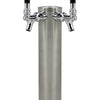 Kegco 14" Tall Double Faucet Brushed Stainless Steel Draft Beer Tower - Standard Faucets