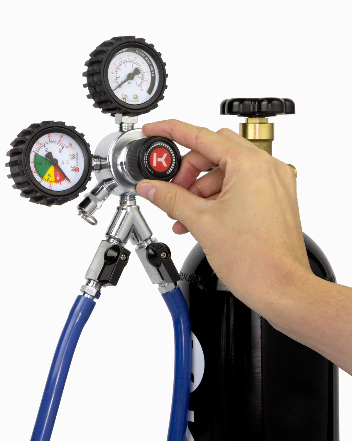 Kegco Premium Dual Gauge, 2-Stage, Two Product Nitrogen Regulator