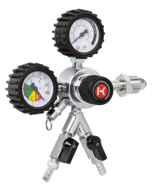 Kegco Premium Dual Gauge, 2-Stage, Two Product Nitrogen Regulator
