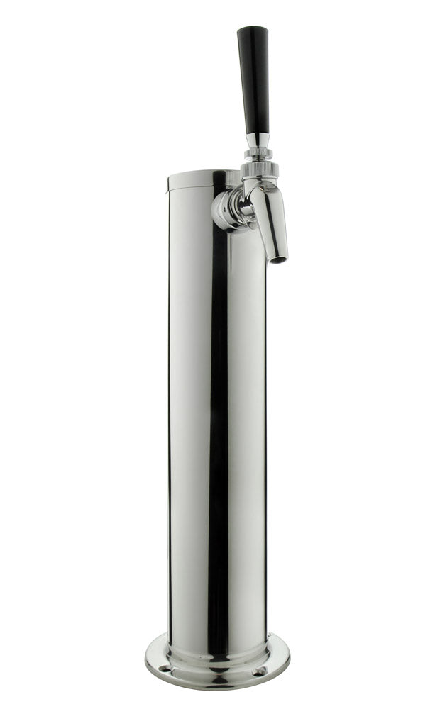 Kegco 14" Tall Polished Stainless Steel 1-Faucet Draft Beer Tower - Perlick Faucet