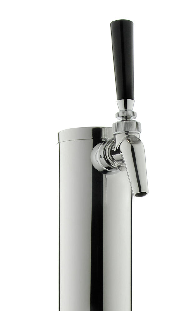 Kegco 14" Tall Polished Stainless Steel 1-Faucet Draft Beer Tower - Perlick Faucet