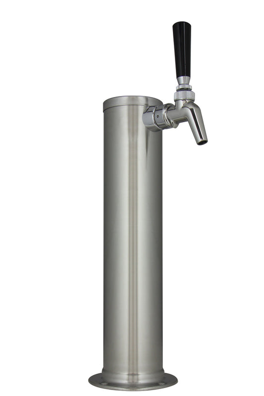 Kegco 14" Tall Brushed Stainless Steel 1-Faucet Draft Beer Tower - Perlick Faucet