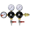 Double Body Nitrogen Beer Regulator with 5/16"B Shutoffs