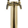 Kegco 14" Tall Double Faucet Polished Brass Draft Beer Tower - 100% Stainless Contact Perlick Faucets