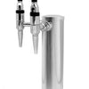 Kegco 12" Two Tap Polished Stainless Steel Draft Beer Tower with Stout Beer Faucets
