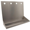 MicroMatic 16" Wide S/S Drip Tray - 4 Shank Holes with Drain