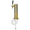 Kegco 12" Polished PVD Brass 1-Faucet Keg Beer Tower - 3" Column