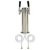 MicroMatic MicroMatic Chrome ABS Plastic Dual Faucet Draft Beer Tower - 3" Column